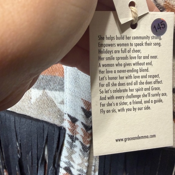 🚨 NWT Grace & Emma Fringe Jacket - Picture 7 of 12